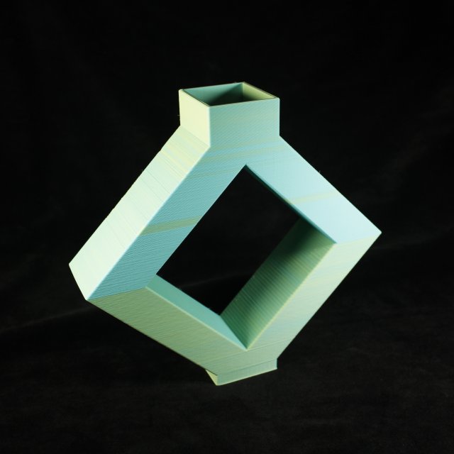 Deep Hollow Diamond Vase Decoration 3D प्रिंट मॉडल .c4d .max .obj .3ds .fbx .stl .blend 