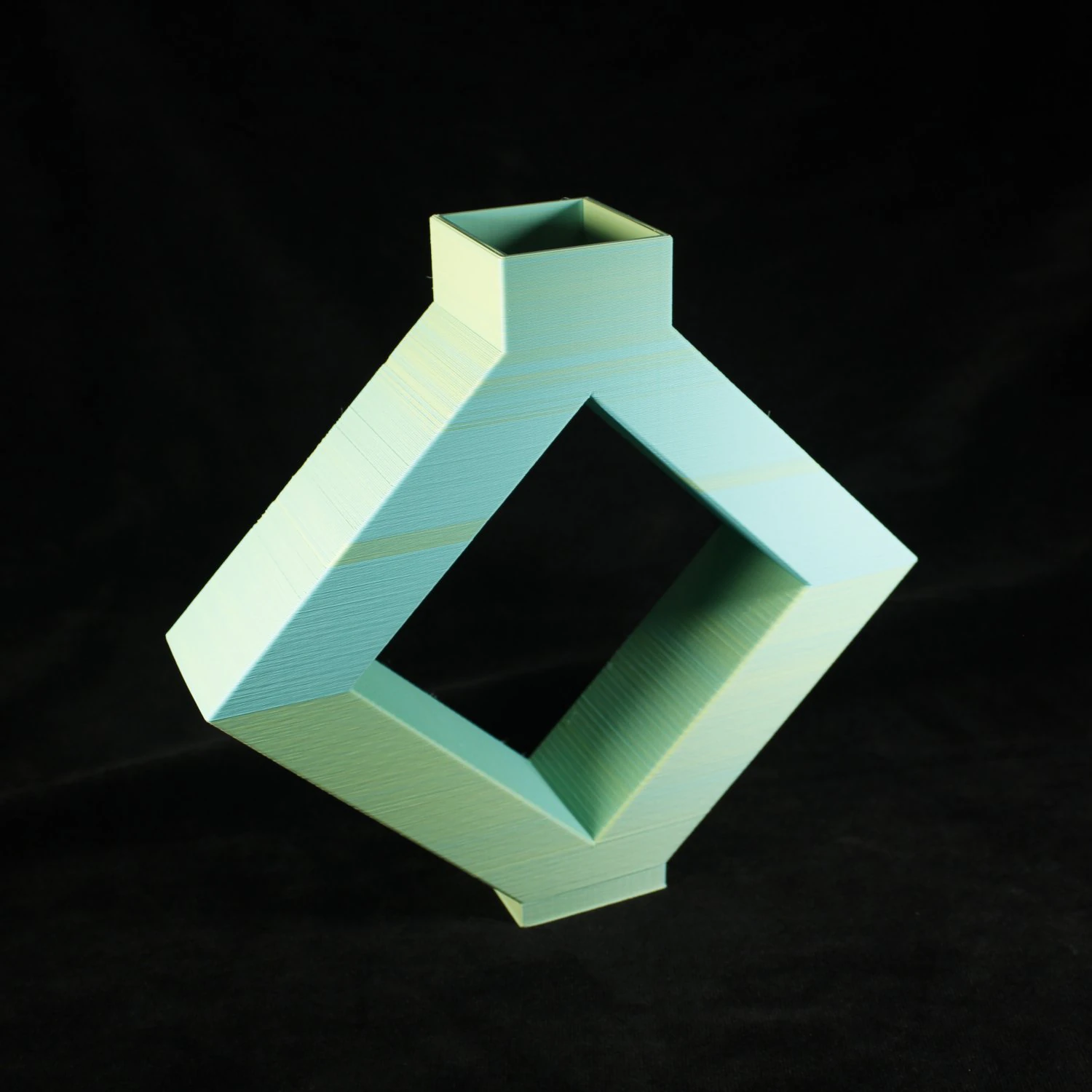Deep Hollow Diamond Vase Decoration 3D Print Model .c4d .max .obj .3ds .fbx .stl .blend