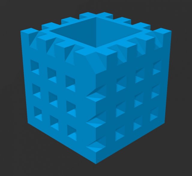Checkered Block Box Storage Container 3D प्रिंट मॉडल .c4d .max .obj .3ds .fbx .stl .blend 