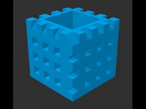 Checkered Block Box Storage Container 3D Print Model