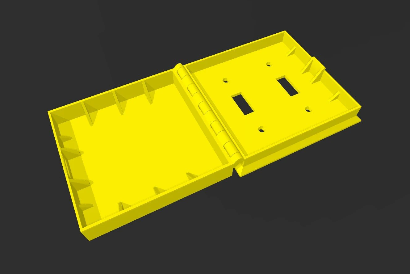 Light Switch Cover Plate Box Double Guard 3D Print Model .c4d .max .obj .3ds .fbx .stl .blend 