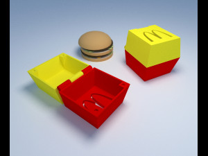 McDonalds Hamburger Box Burger Container McBox 3D Print Model