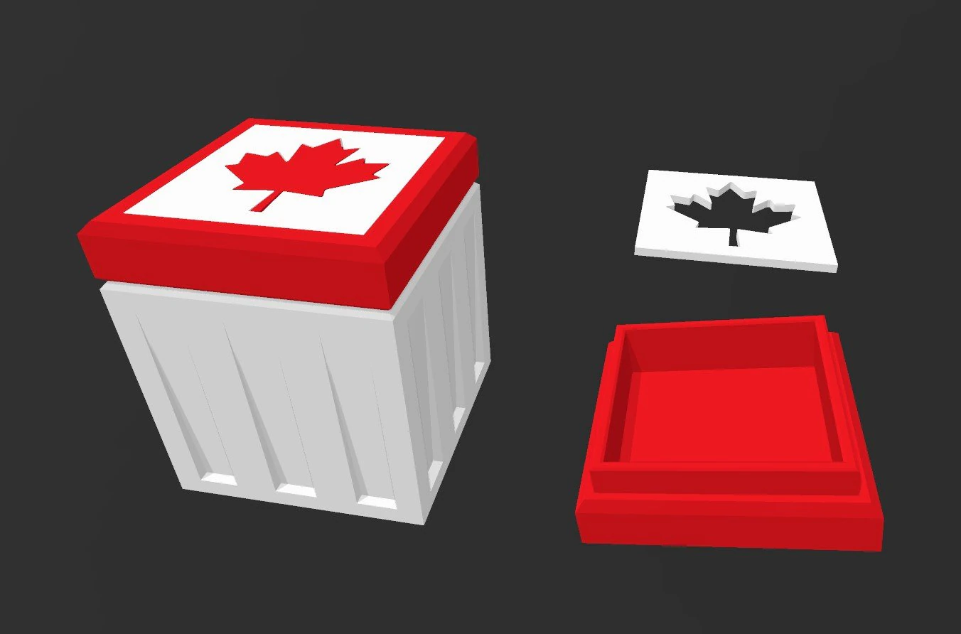 Canadian Storage Crate Container Box Shipping Cargo 3D Print Model .c4d .max .obj .3ds .fbx .stl .blend 
