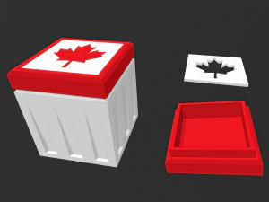 Kanada Depolama Sandık Konteyner Kutusu Nakliye Kargo 3D Baskı Modeli