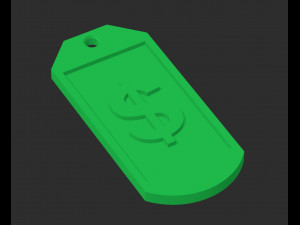 Money Keychain Symbol Price Tag 3D 프린트 모델