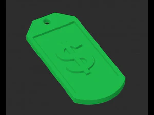 돈 키체인 기호 가격표 3D 프린트 모델