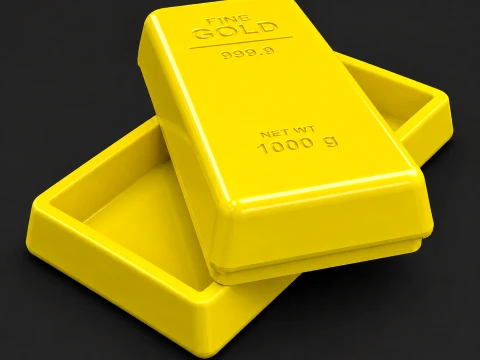 Gold Bar Storage Box 3D 打印模型