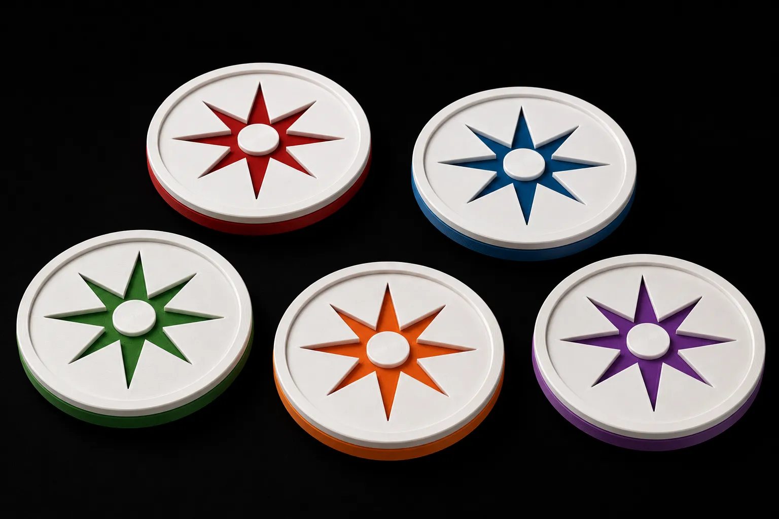 3D Star Coasters 3D Print Model .c4d .max .obj .3ds .fbx .stl .blend 
