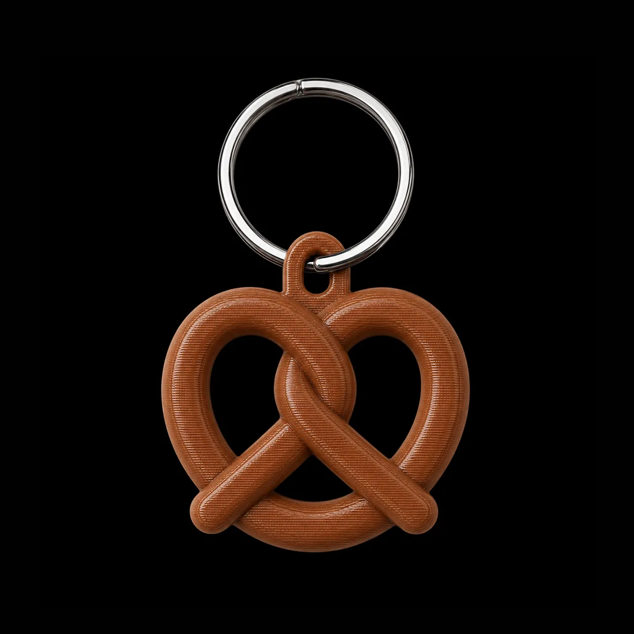Pretzel Keychain 3D Print Model .c4d .max .obj .3ds .fbx .stl .blend 