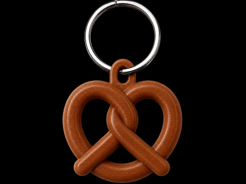 Pretzel Keychain 3Dプリントモデル