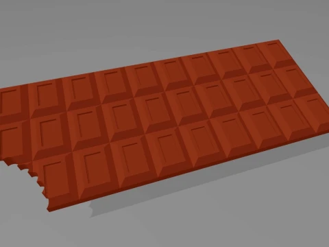 Chocolate Bar Bitten 3D 3D 打印模型