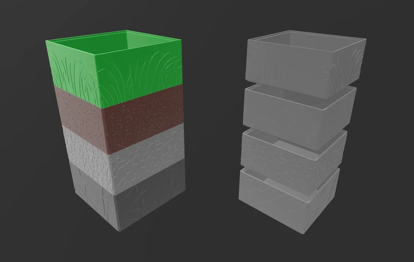 Soil Lyaers Stacking Storage Boxes 3D Print Model .c4d .max .obj .3ds .fbx .stl .blend 