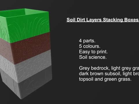 Soil Lyaers Stacking Storage Boxes 3D Print Model