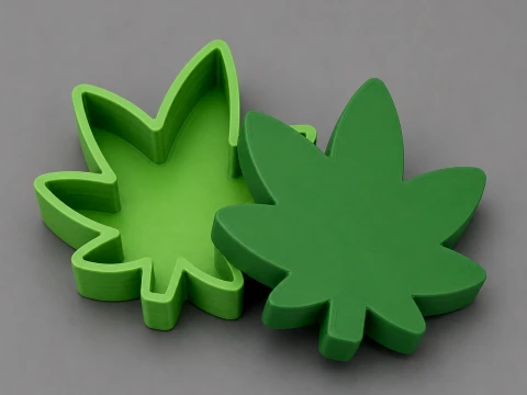 Weed Leaf Storage Container Box Cannabis Marijuana 3D 프린트 모델