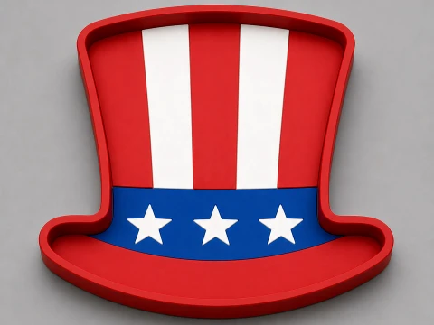 Uncle Sams USA Top Hat Tray 3D Baskı Modeli