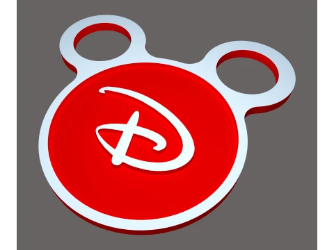 Mickey Mouse Disney Keychain Logo Ears 3D Print Model