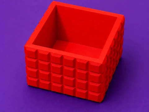 Pineapple Textured Box Storage Container 3D Print Model