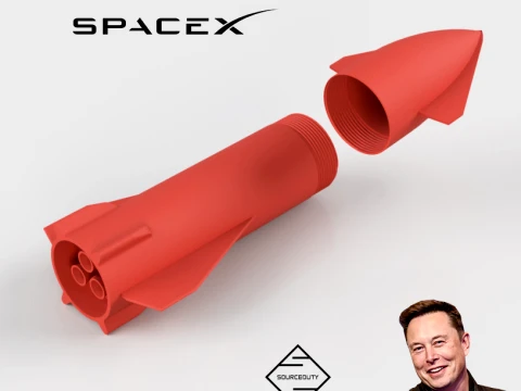 Starship Storage Container Rocketship SpaceX 3D 打印模型
