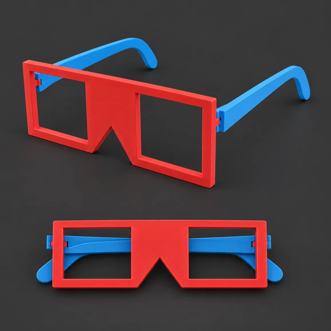 Square Goggles Frame Nerd-Geek Glasses 3D Print Model .c4d .max .obj .3ds .fbx .stl .blend 