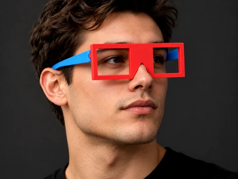 Square Goggles Frame Nerd-Geek Glasses 3D Print Model