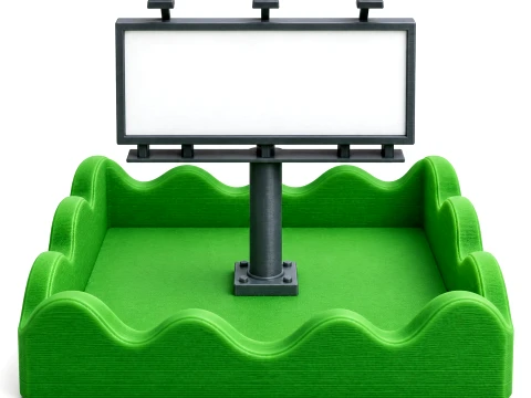 3D Billboard Tray Storage Container 3D Print Model