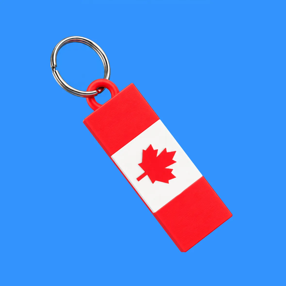 Canadian Flag Keychain 3D Print Model .c4d .max .obj .3ds .fbx .stl .blend