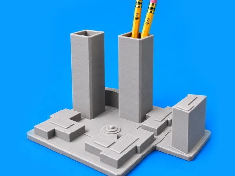 Nine Eleven WTC Pencil Holder 3D Print 3D 打印模型