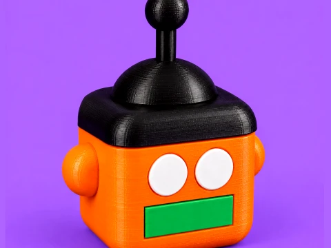 Robot Head Box Container Bot 3D Print Model