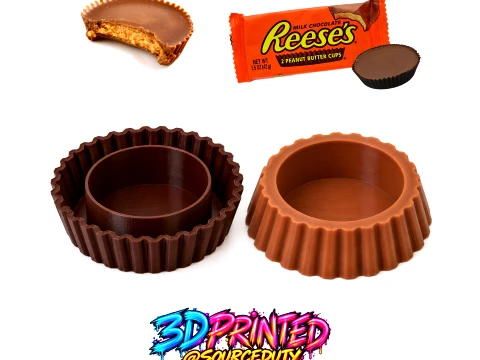 Reeses Peanut Butter Cup 3D Chocolate Container Modelo de impresión 3D