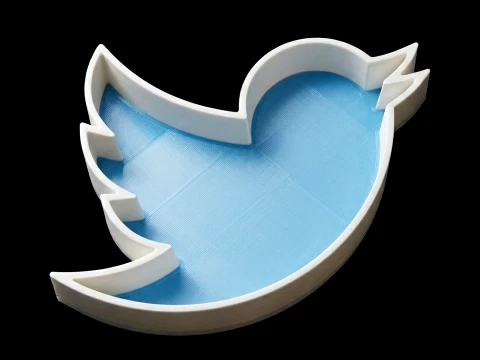 Twitter X Logo Bird Tray Storage 3D Print Model