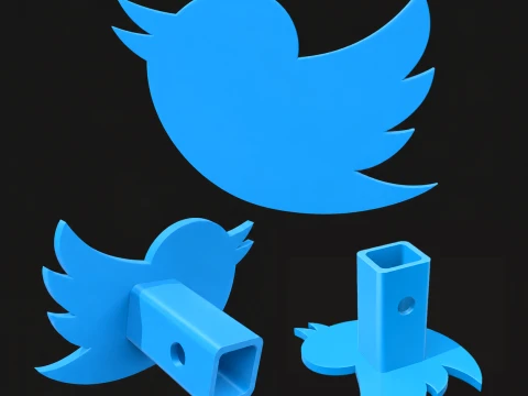 Twitter X Bird Tow Hitch Cover Plate 3D Print Model