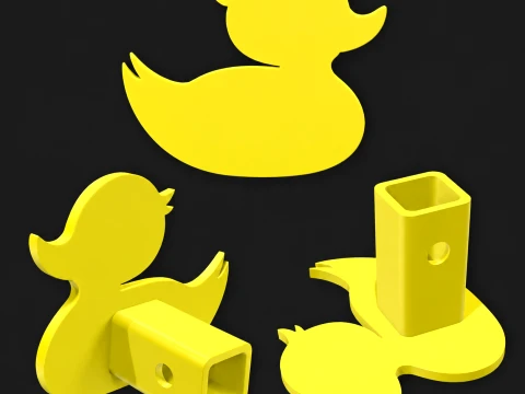 Rubber Ducky Tow Hitch Cover Plate 3D Print Model