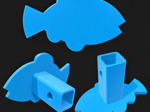 Fishy Tow Hitch Cover Plate 3D Print Model