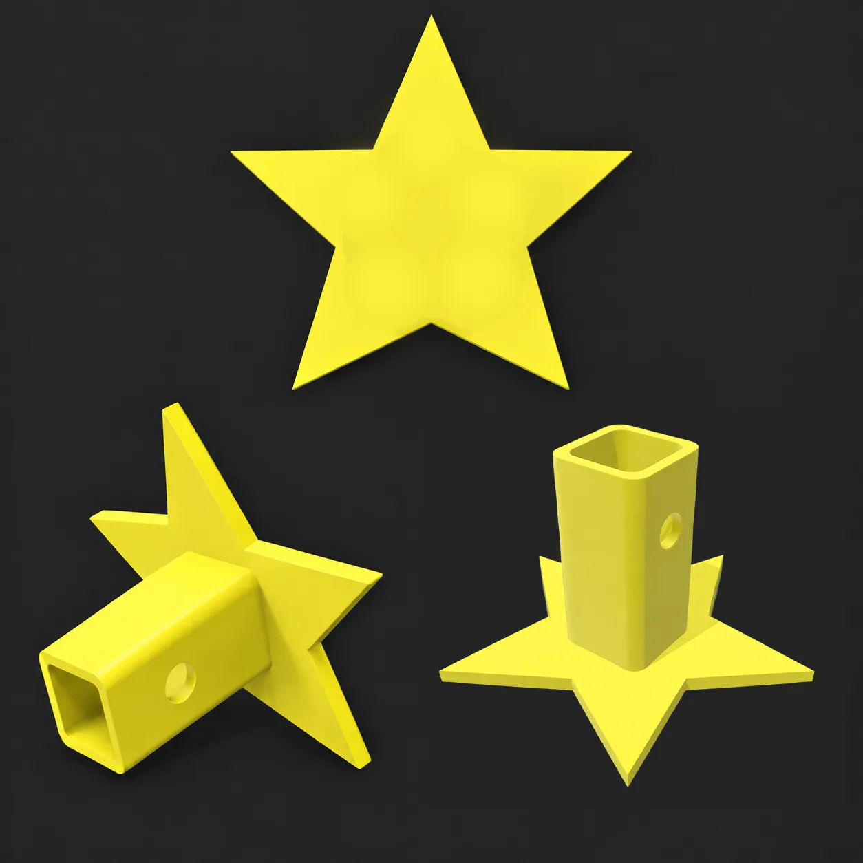Star Tow Hitch Cover Plate 3D Print Model .c4d .max .obj .3ds .fbx .stl .blend