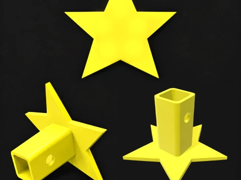 Star Tow Hitch Cover Plate 3D Print Model
