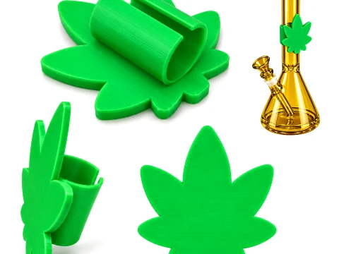 Bong Weed Leaf Decoration Clip 3D Print Model
