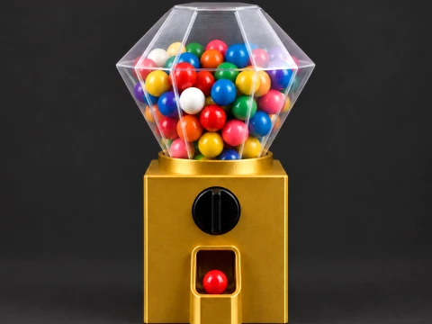 Diamond Gold Gumball Machine Sourceduty Decor Modello di stampa 3D