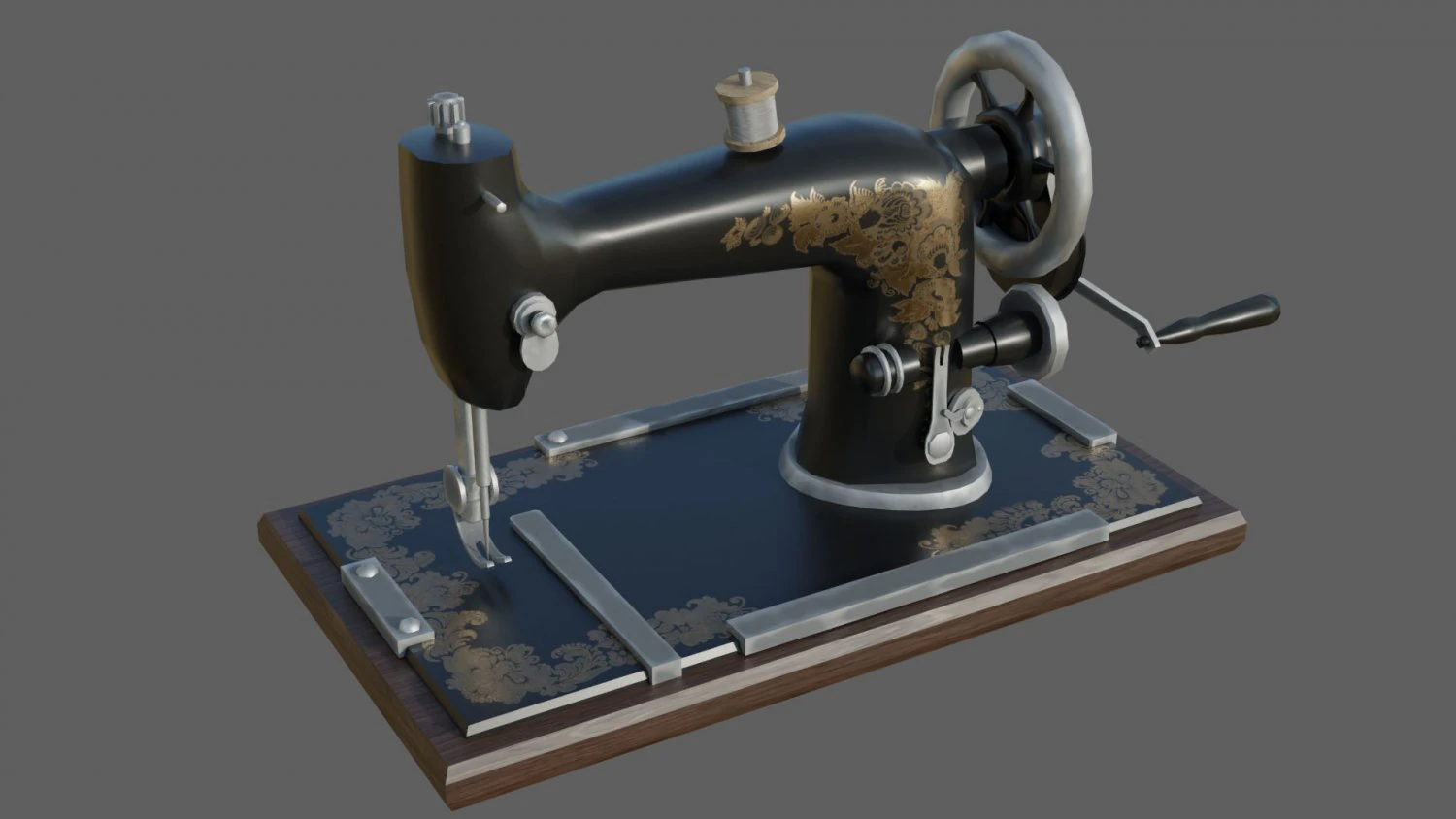 low-poly retro sewing machine 3D Model .c4d .max .obj .3ds .fbx .stl .blend