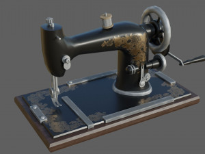 low-poly retro sewing machine 3D Model