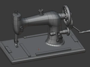low-poly retro sewing machine 3D Model