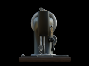 low-poly retro sewing machine Model 3D