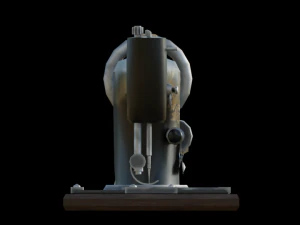 low-poly retro sewing machine 3D Model