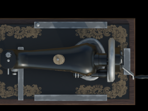 low-poly retro sewing machine Model 3D