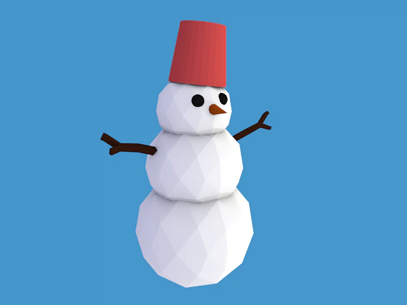 lowpoly snowman 3D Model .c4d .max .obj .3ds .fbx .stl .blend 