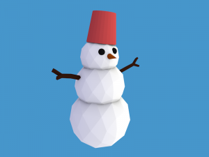 lowpoly snowman 3D Model