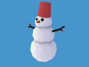 lowpoly snowman Model 3D