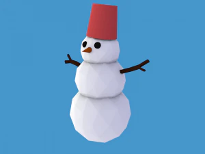 lowpoly snowman 3D Model