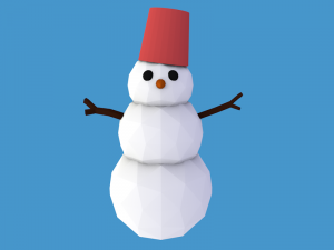 lowpoly snowman Model 3D