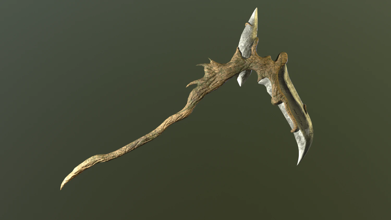 Druids Scythe 3D Model .c4d .max .obj .3ds .fbx .stl .blend 