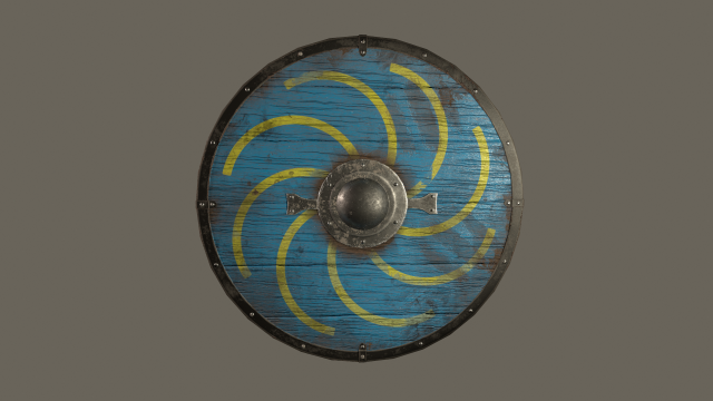 Viking Shield 3D Model .c4d .max .obj .3ds .fbx .stl .blend 